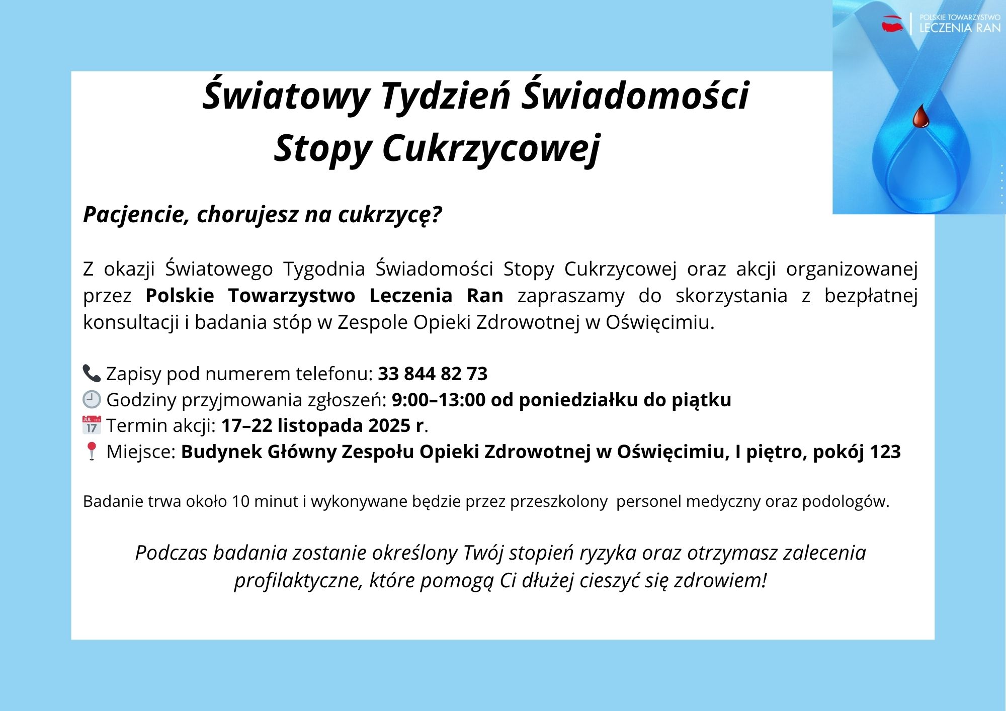 Światowy tydzień świadomości stopy cukrzycowej
